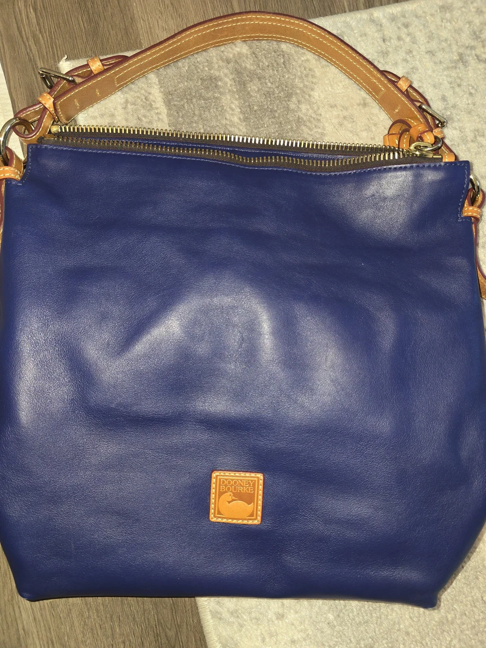 Dooney & Bourke Pebble Grain Mackenzie Hobo Bag Midnight Blue